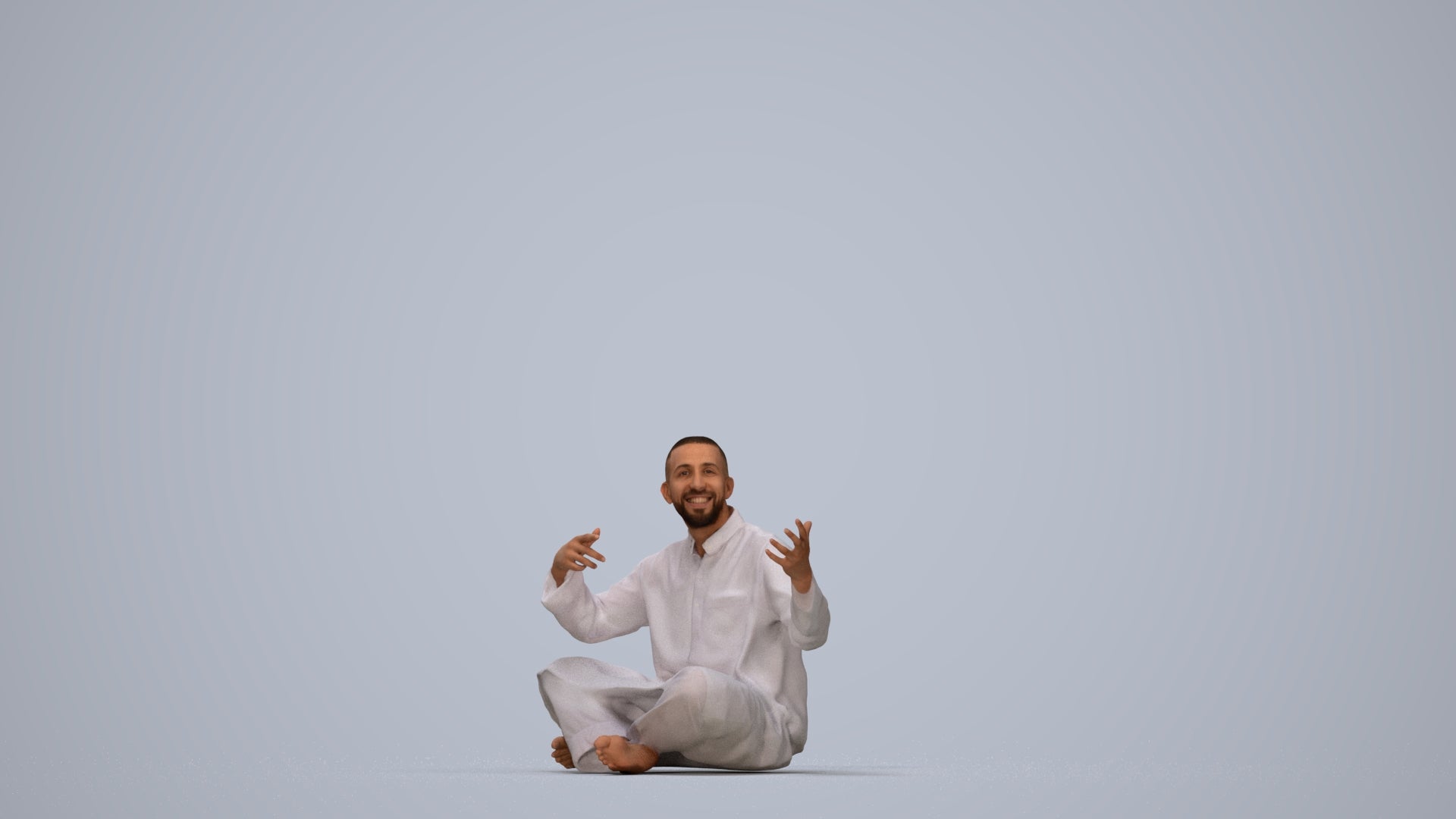 realistic 3D people man sitting, render-ready for V-Ray and Corona, FBX OBJ, top-down view render