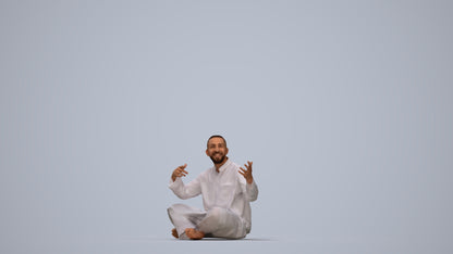 realistic 3D people man sitting, render-ready for V-Ray and Corona, FBX OBJ, top-down view render