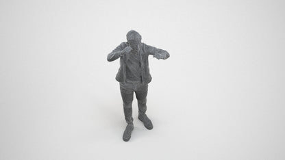 realistic 3D human boy casual kids, archviz people FBX OBJ for Blender, wireframe three-quarter view