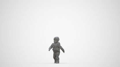 realistic 3D human boy casual kids, archviz people FBX OBJ for Blender, wireframe back view