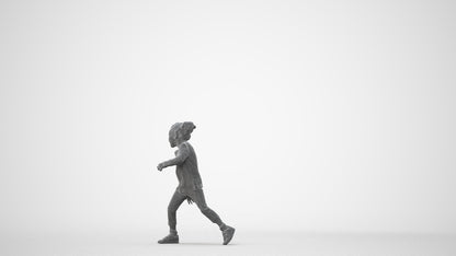 3D people model girl casual kids, scanned human for 3ds Max rendering, square thumbnail