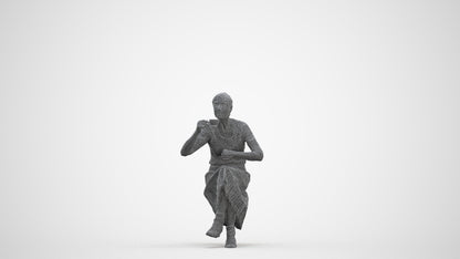 realistic 3D people senior woman casual sitting, render-ready for V-Ray and Corona, FBX OBJ, three-quarter front view render