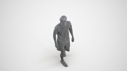 3D scanned man sport, photorealistic archviz people for Enscape and SketchUp, wireframe three-quarter view