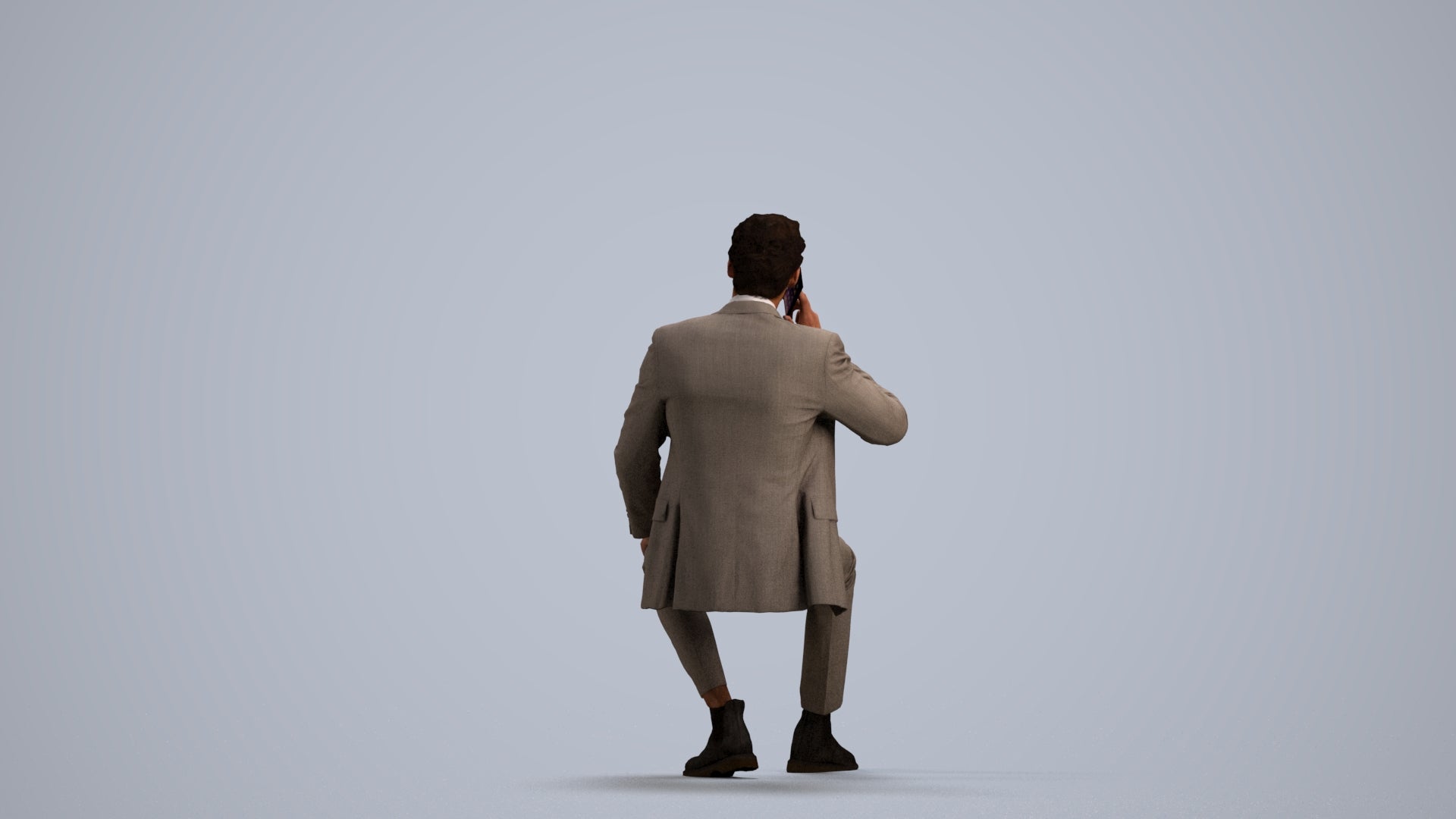 scanned 3D man business, photogrammetry people for Enscape and V-Ray, front view render