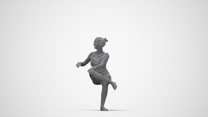 3D scanned girl sitting casual, photorealistic archviz people for Enscape and SketchUp, wireframe back view