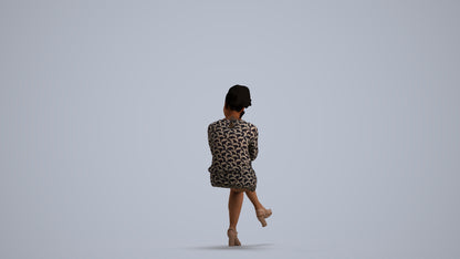 3D people model woman casual sitting, scanned human for 3ds Max rendering, front view render