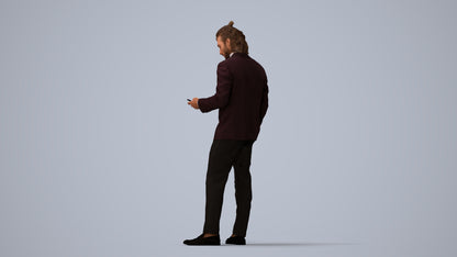 3D people model man formal formalaffairs, scanned human for 3ds Max rendering, three-quarter view render