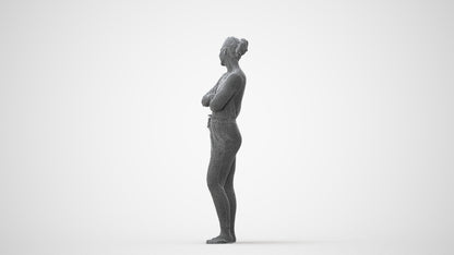 realistic 3D people woman casual standing, render-ready for V-Ray and Corona, FBX OBJ, square thumbnail