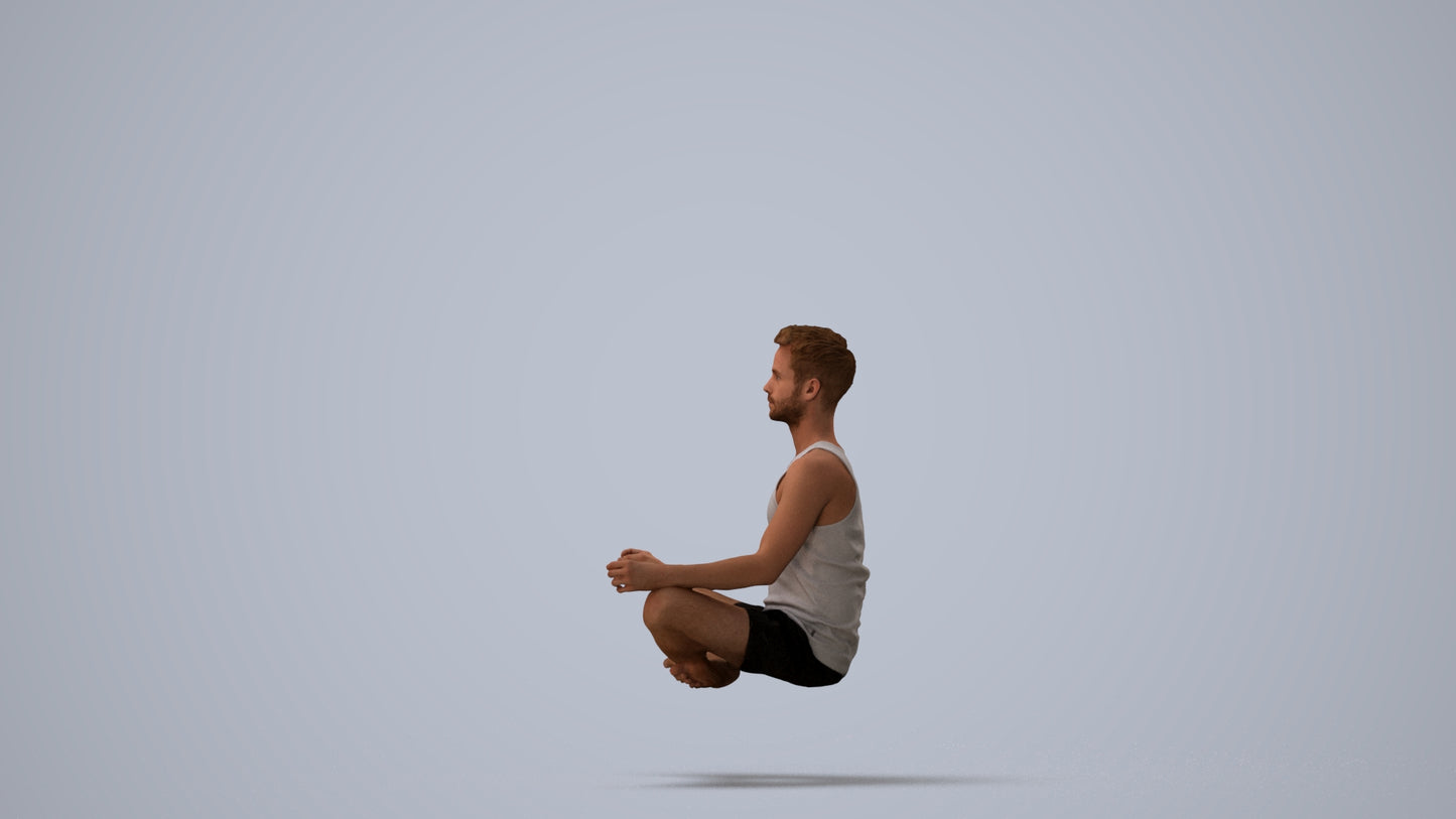 realistic 3D people man sport, render-ready for V-Ray and Corona, FBX OBJ, three-quarter view render