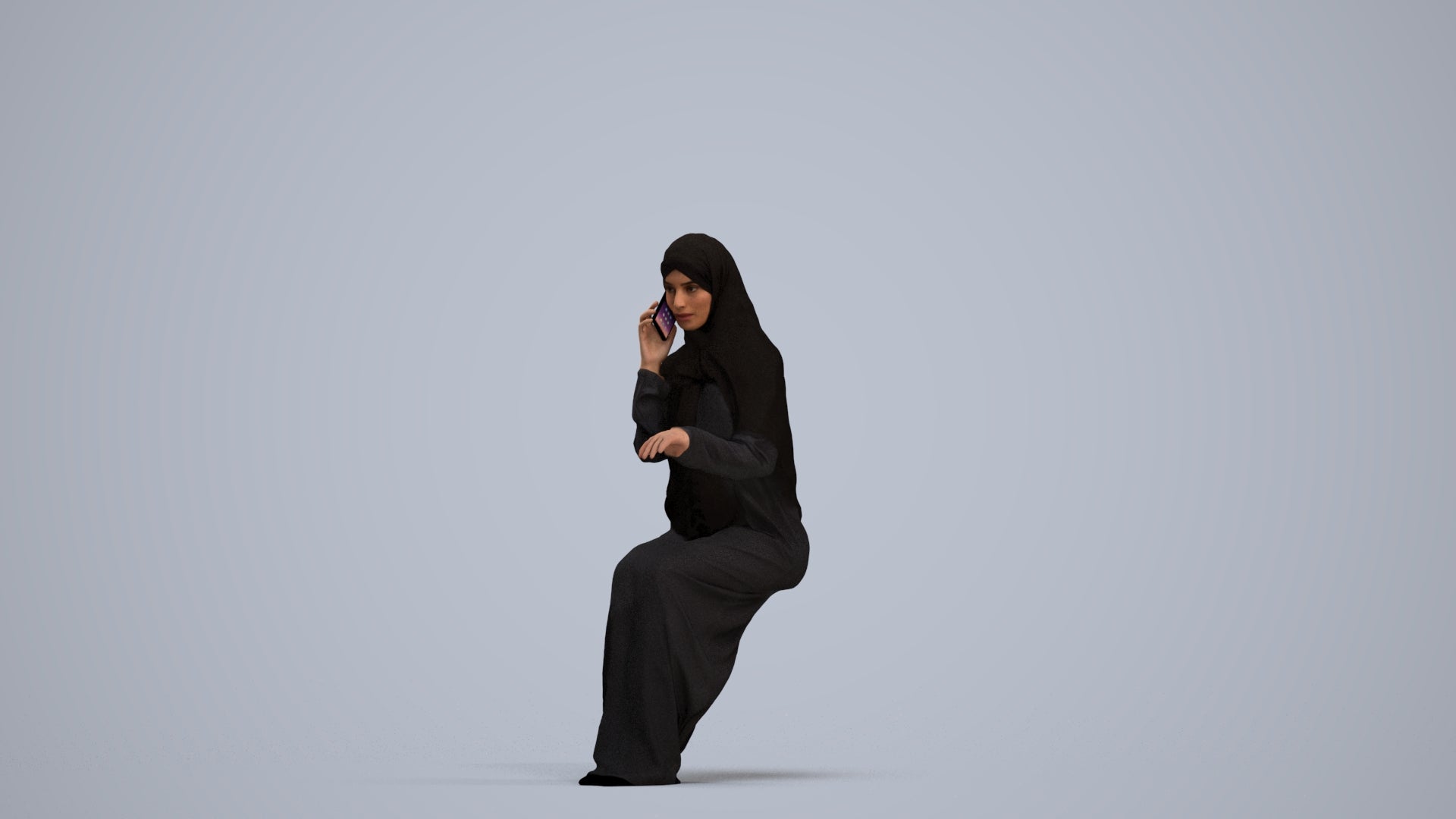 3D people model woman business, scanned human for 3ds Max rendering, standing pose render