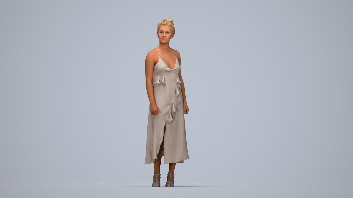 scanned 3D woman formal formalaffairs, photogrammetry people for Enscape and V-Ray, top-down view render