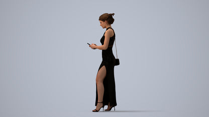 realistic 3D woman formal formalaffairs, scanned archviz people for Blender and 3ds Max, three-quarter view render