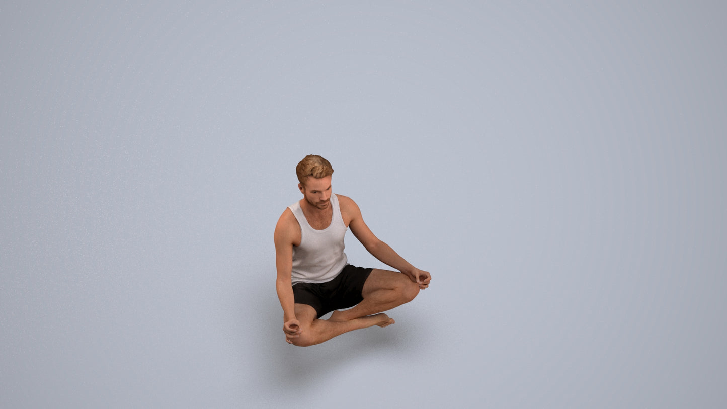 realistic 3D man sport, scanned archviz people for Blender and 3ds Max, back view render