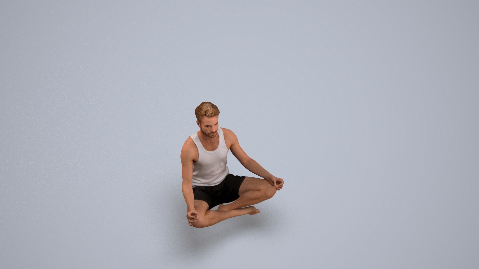 realistic 3D man sport, scanned archviz people for Blender and 3ds Max, back view render