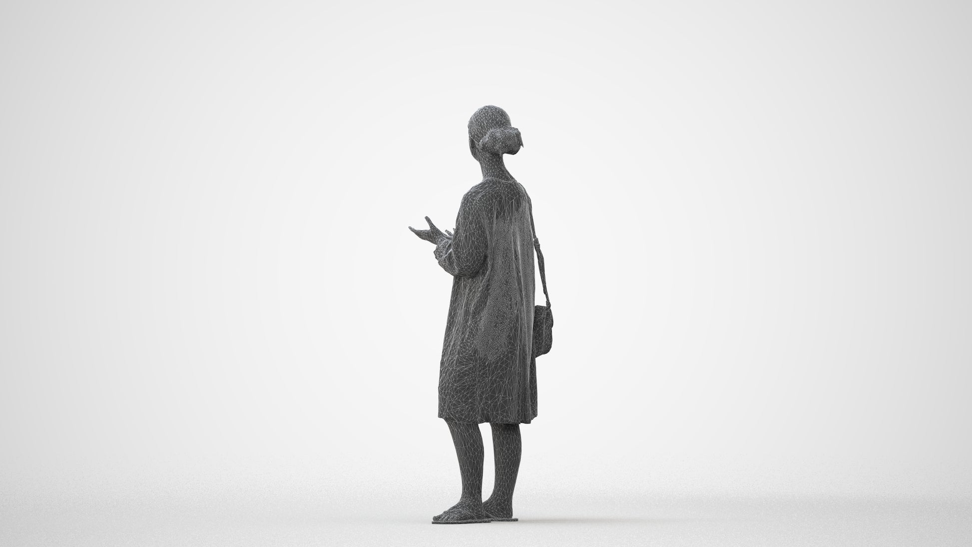 realistic 3D human girl casual kids, archviz people FBX OBJ for Blender, square thumbnail
