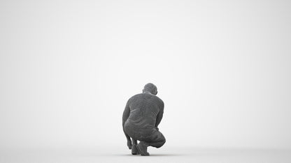 scanned 3D man sport standing, photogrammetry people for Enscape and V-Ray, square thumbnail