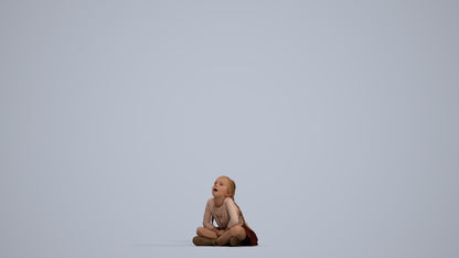 3D people model girl casual kids, scanned human for 3ds Max rendering, standing pose render