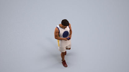 photogrammetry 3D man sport walking, realistic human model archviz FBX, back view render