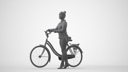 scanned 3D woman business walking, photogrammetry people for Enscape and V-Ray, square thumbnail