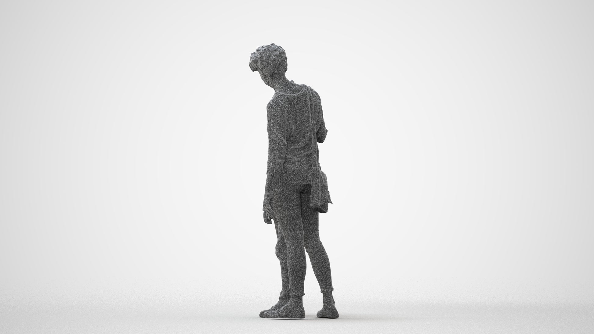 realistic 3D girl casual kids, scanned archviz people for Blender and 3ds Max, square thumbnail