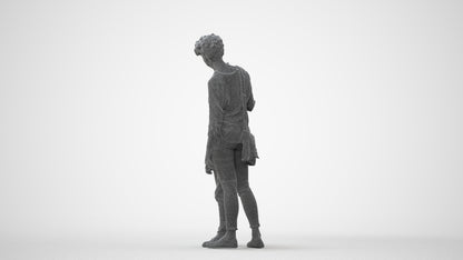 realistic 3D girl casual kids, scanned archviz people for Blender and 3ds Max, square thumbnail