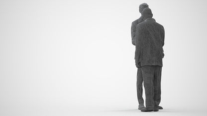 scanned 3D man business, photogrammetry people for Enscape and V-Ray, square thumbnail