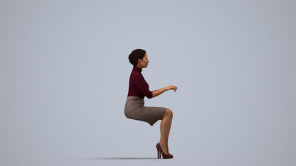 photogrammetry 3D woman business, realistic human model archviz FBX, side view render