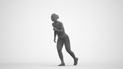 3D people model woman sport, scanned human for 3ds Max rendering, three-quarter front view render