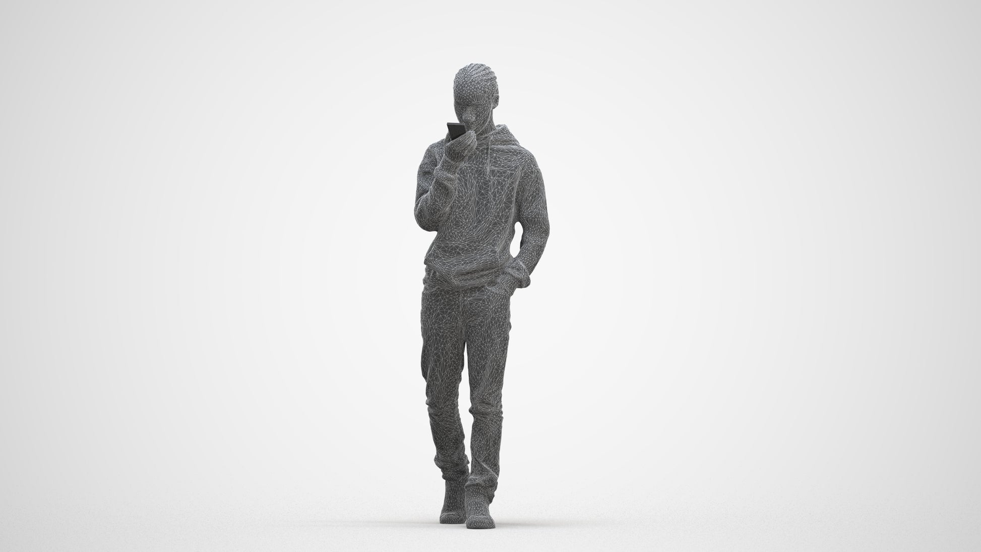 3D people model boy casual kids, scanned human for 3ds Max rendering, three-quarter front view render