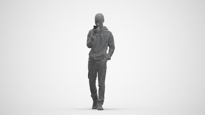 3D people model boy casual kids, scanned human for 3ds Max rendering, three-quarter front view render