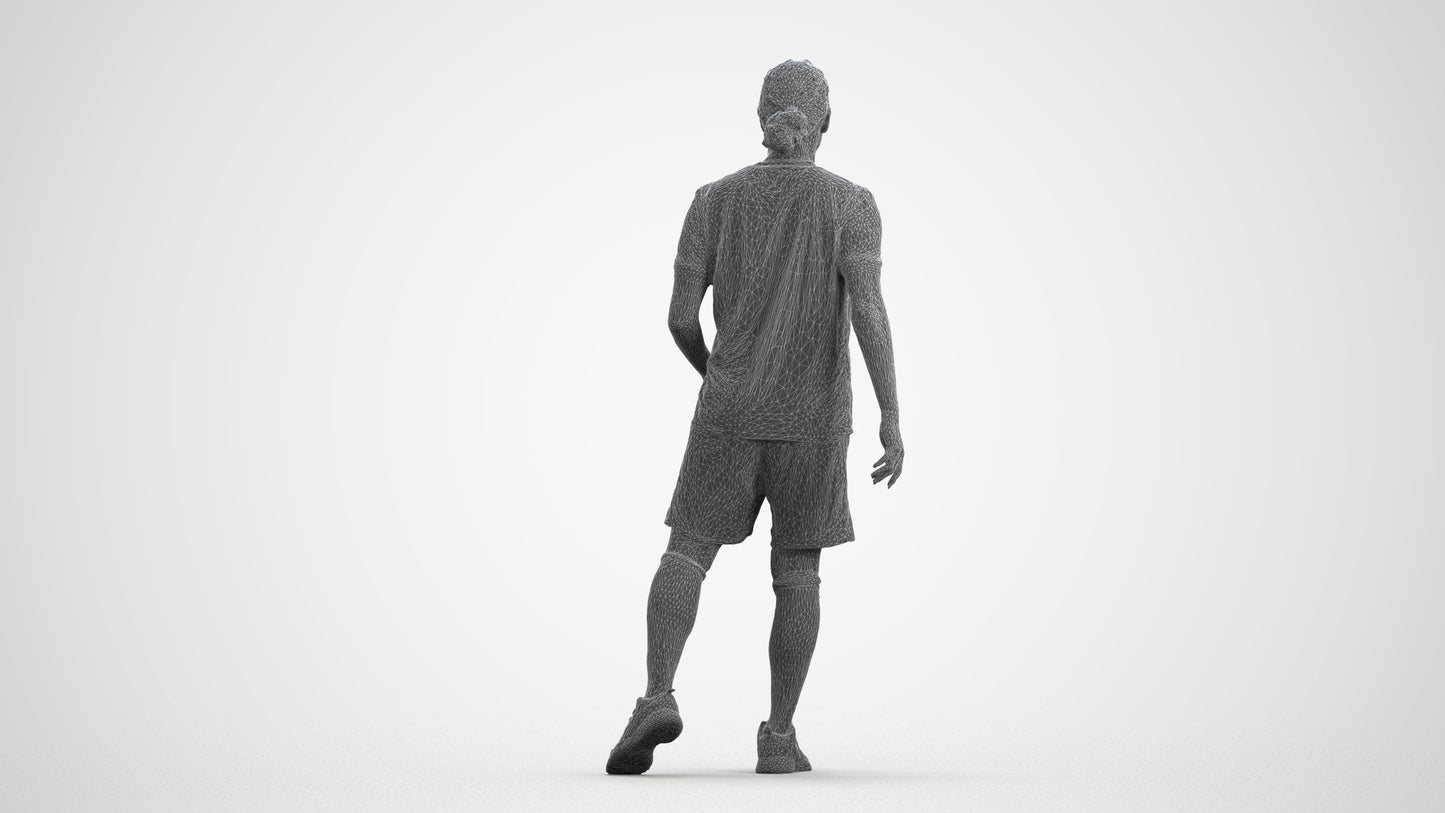 photogrammetry 3D man sport, realistic human model archviz FBX, wireframe front view