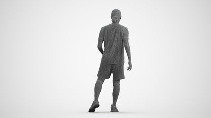 photogrammetry 3D man sport, realistic human model archviz FBX, wireframe front view
