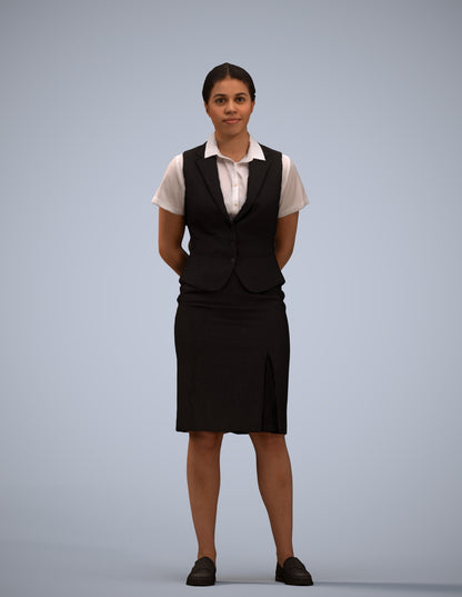 realistic 3D people woman hospitality, render-ready for V-Ray and Corona, FBX OBJ