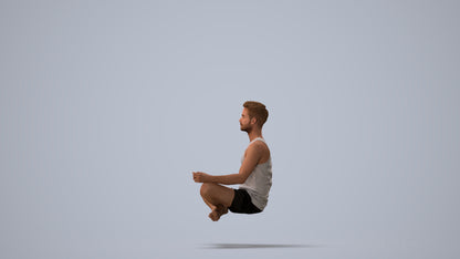 realistic 3D man sport, scanned archviz people for Blender and 3ds Max, three-quarter view render