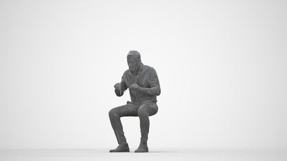 3D people model man casual business, scanned human for 3ds Max rendering, wireframe back view