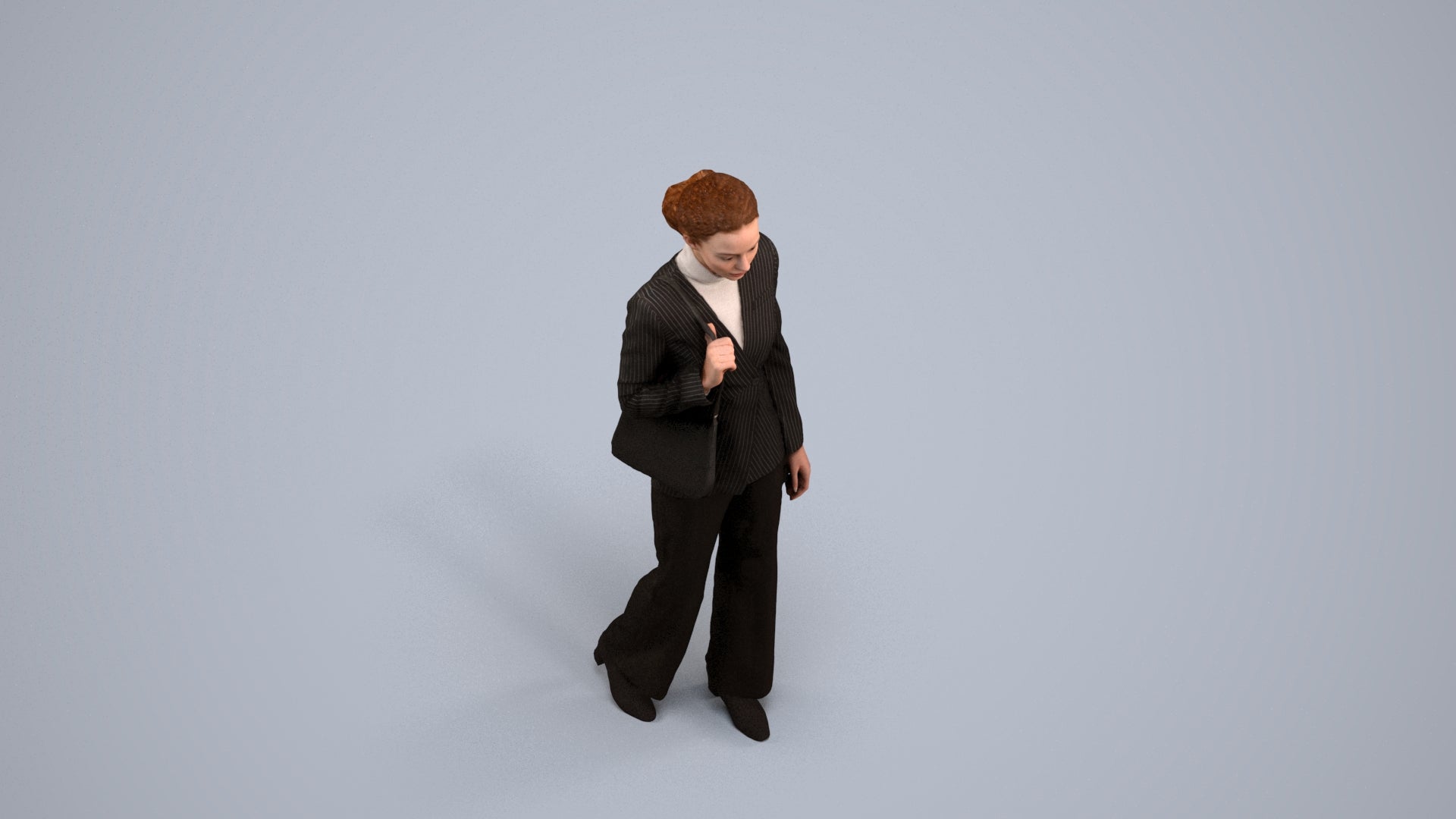 3D scanned woman business, photorealistic archviz people for Enscape and SketchUp, back view render