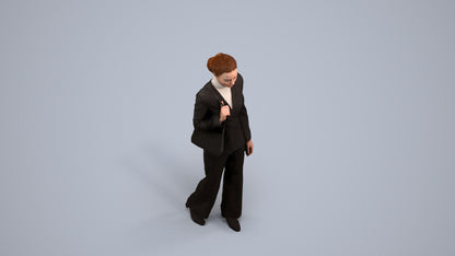 3D scanned woman business, photorealistic archviz people for Enscape and SketchUp, back view render