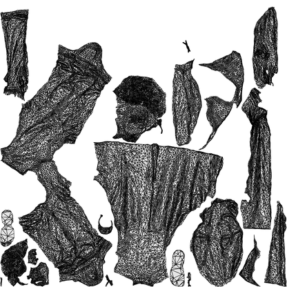 scanned 3D man standing, photogrammetry people for Enscape and V-Ray, wireframe top-down view