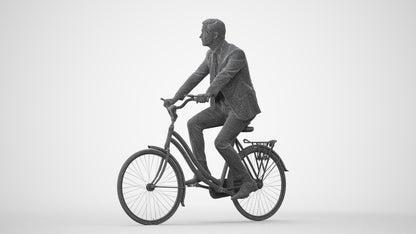 scanned 3D man business cycling, photogrammetry people for Enscape and V-Ray, square thumbnail