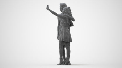 3D scanned woman couple casual, photorealistic archviz people for Enscape and SketchUp, square thumbnail