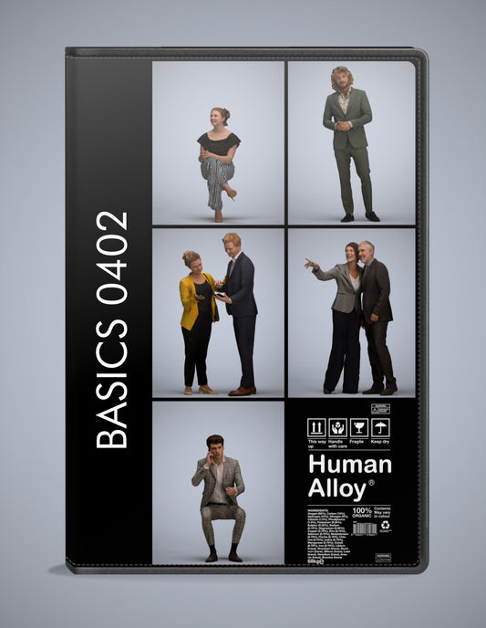 realistic 3D humans business pack, 5 archviz people FBX OBJ for Blender