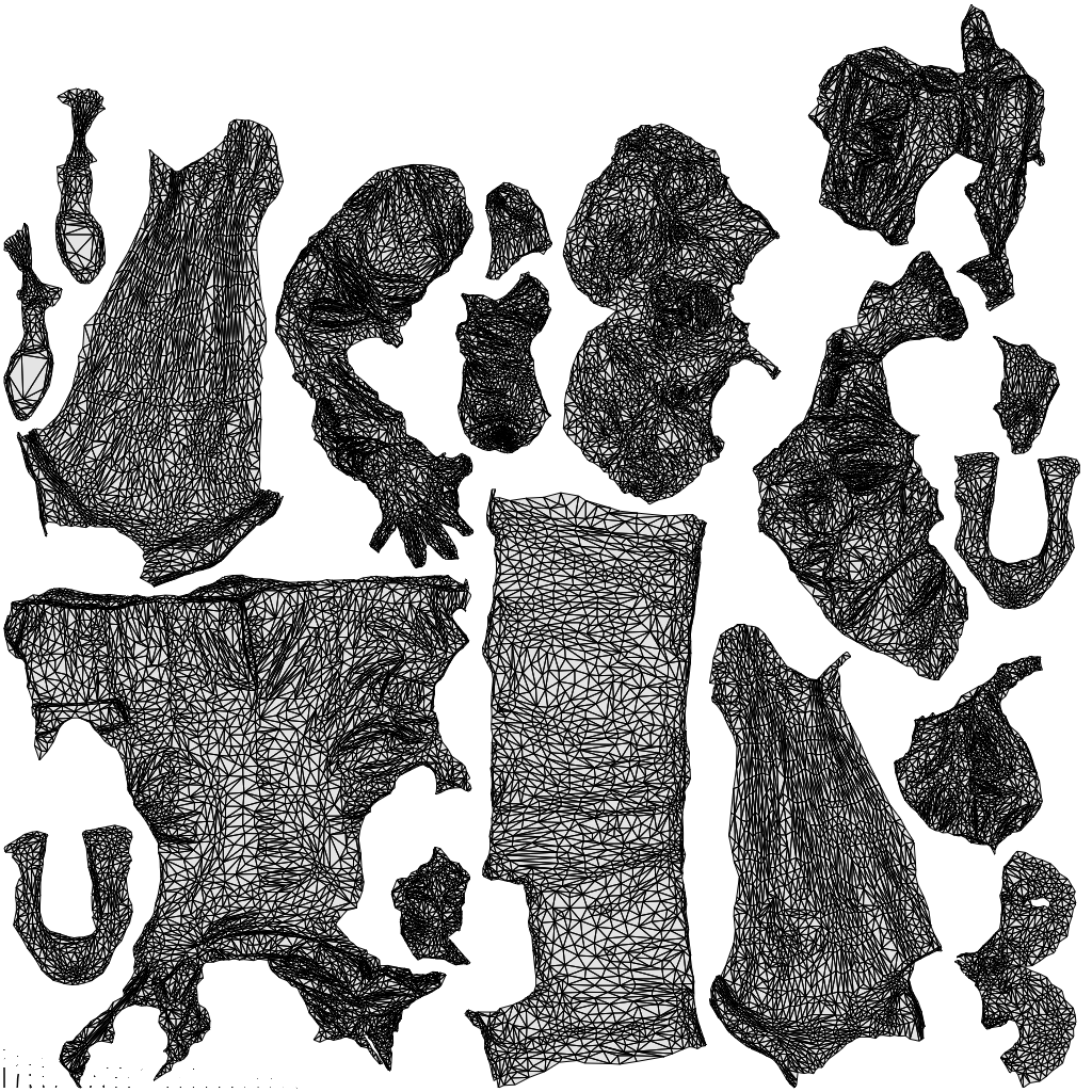 scanned 3D girl business kids, photogrammetry people for Enscape and V-Ray, wireframe top-down view