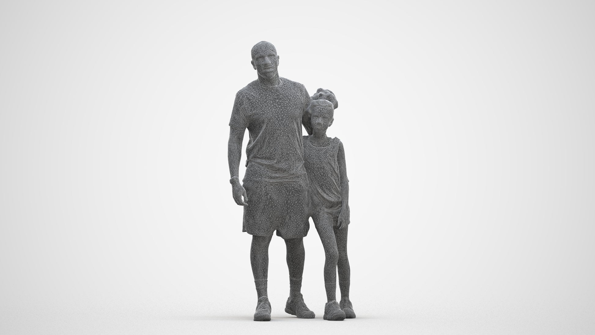 realistic 3D people girl sport kids, render-ready for V-Ray and Corona, FBX OBJ, three-quarter front view render