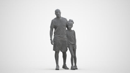 realistic 3D people girl sport kids, render-ready for V-Ray and Corona, FBX OBJ, three-quarter front view render