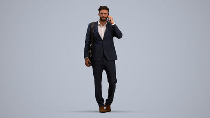 3D scanned man business, photorealistic archviz people for Enscape and SketchUp, standing pose render