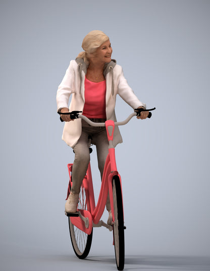 realistic 3D people senior boy casual cycling, render-ready for V-Ray and Corona, FBX OBJ