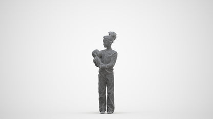 3D people model girl casual kids, scanned human for 3ds Max rendering, three-quarter front view render