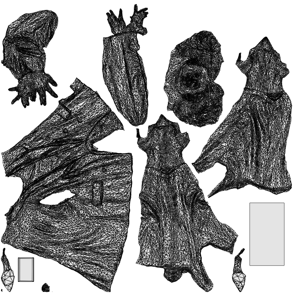 3D human model woman business walking, photogrammetry scanned person for archviz, wireframe top-down view