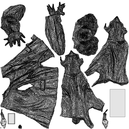3D human model woman business walking, photogrammetry scanned person for archviz, wireframe top-down view