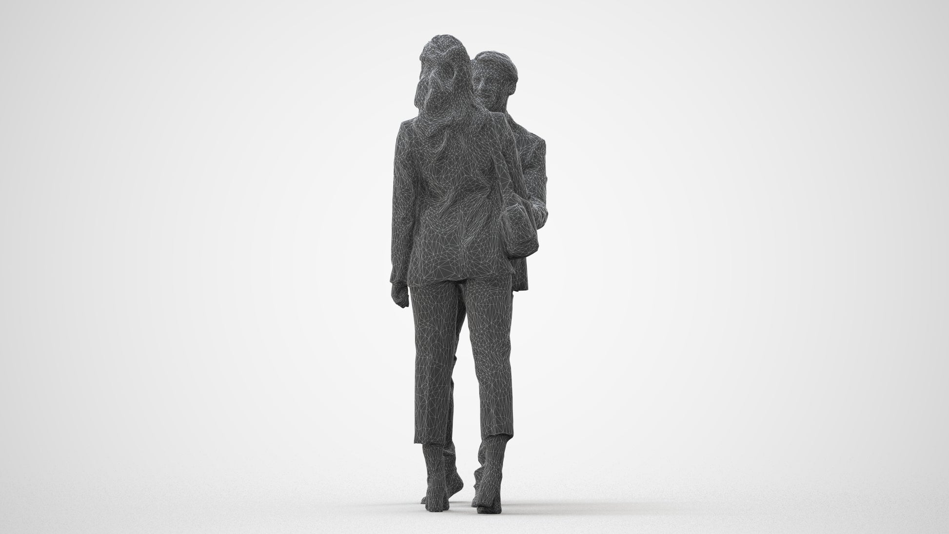 3D human model woman business, photogrammetry scanned person for archviz, square thumbnail